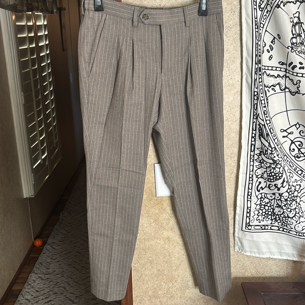 Express dress pants, color gray and white stripes, size 28x30.